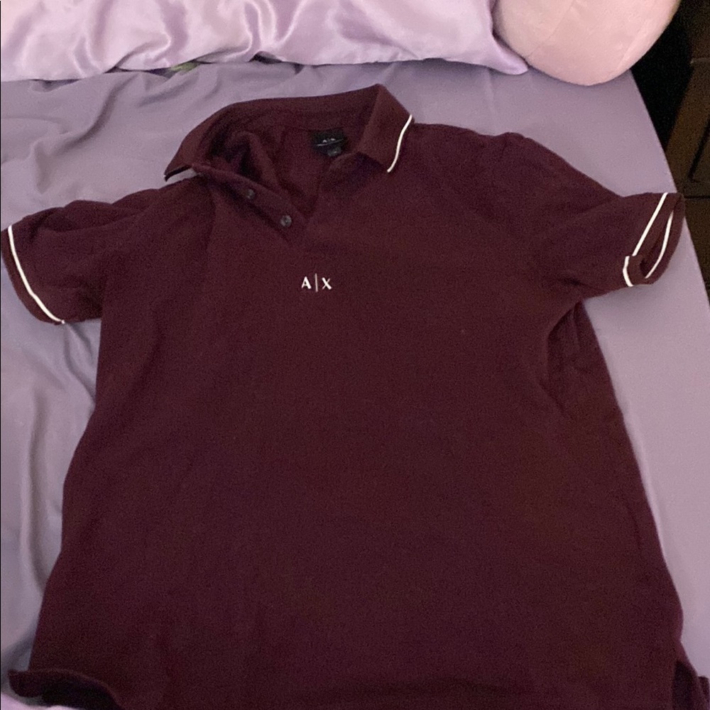 Armani Exchange Men's Burgundy Polo Shirt